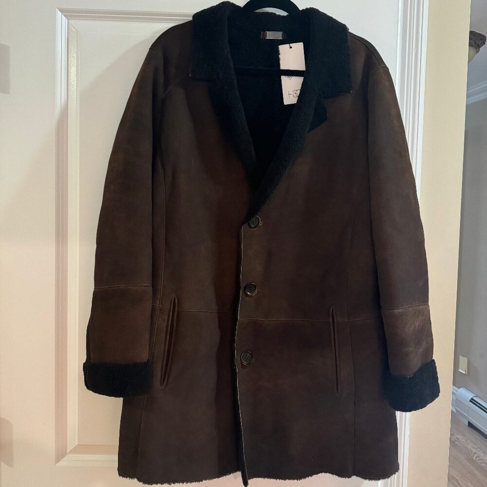 HISO brown genuine shearling coat